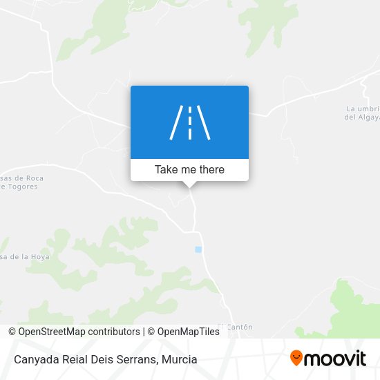 Canyada Reial Deis Serrans map