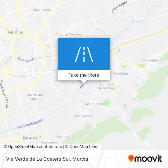 Vía Verde de La Costera Sur map