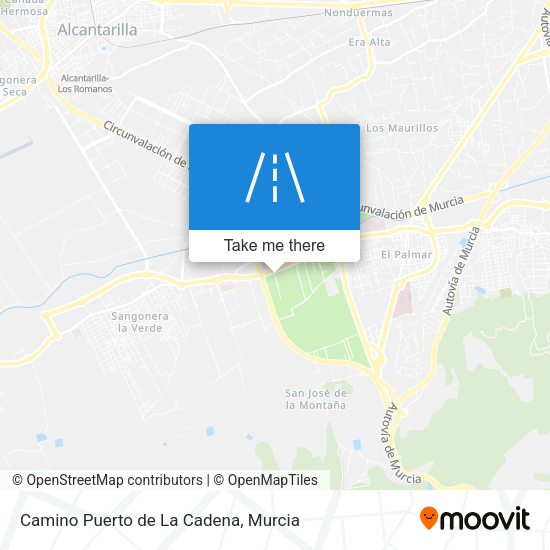 Camino Puerto de La Cadena map