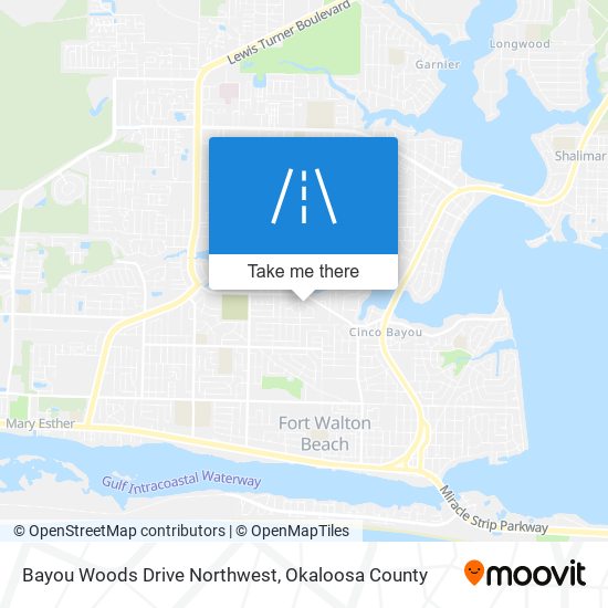 Bayou Woods Drive Northwest map
