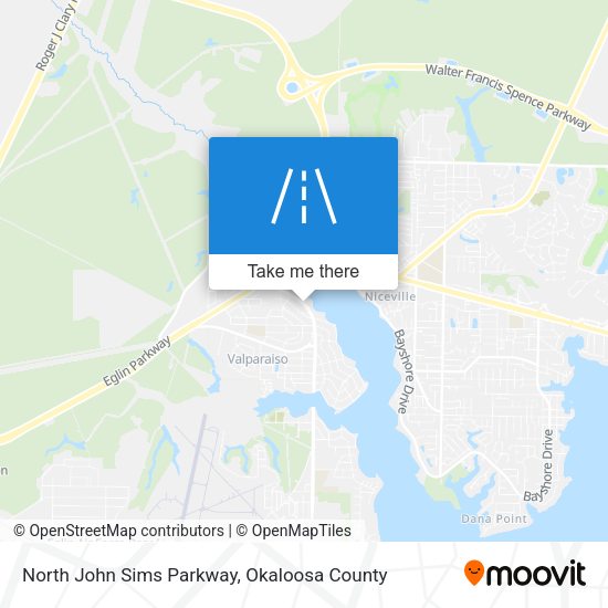North John Sims Parkway map