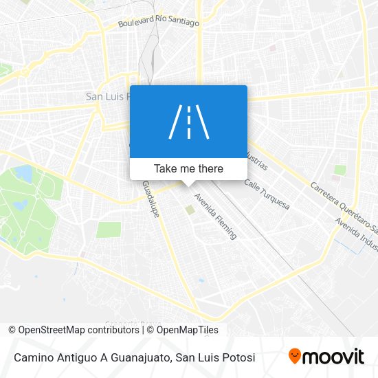 Camino Antiguo A Guanajuato map