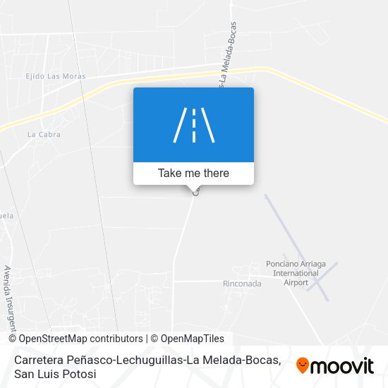 Carretera Peñasco-Lechuguillas-La Melada-Bocas map