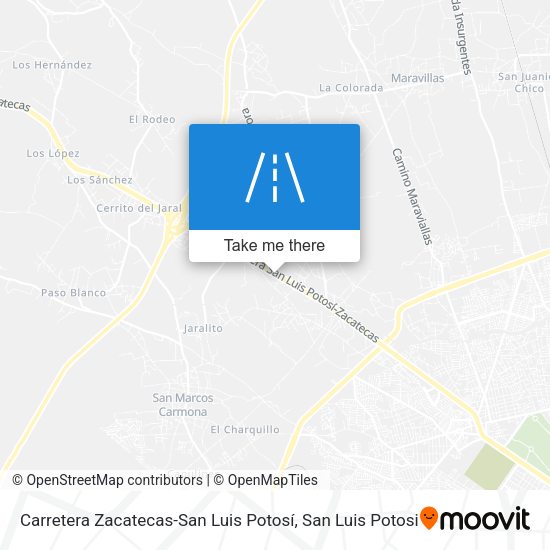 Carretera Zacatecas-San Luis Potosí map