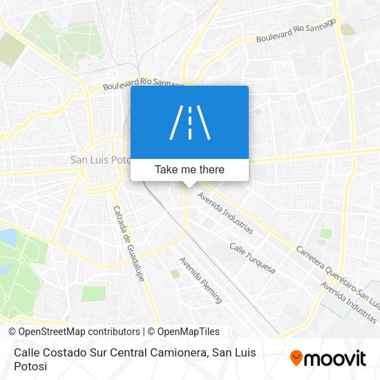 Calle Costado Sur Central Camionera map