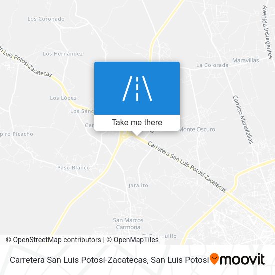 Carretera San Luis Potosí-Zacatecas map