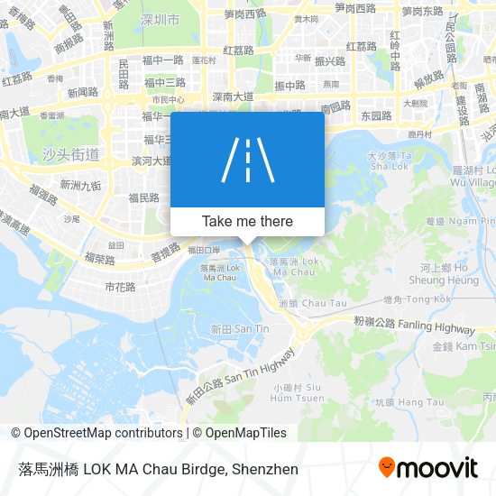 落馬洲橋 LOK MA Chau Birdge map