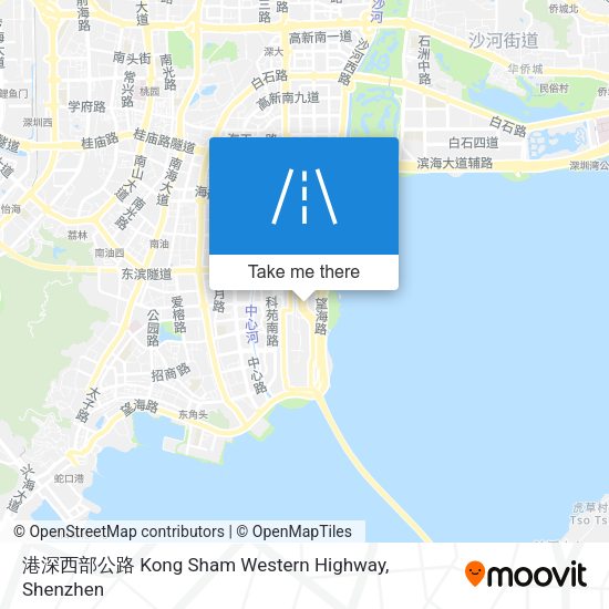 港深西部公路 Kong Sham Western Highway map