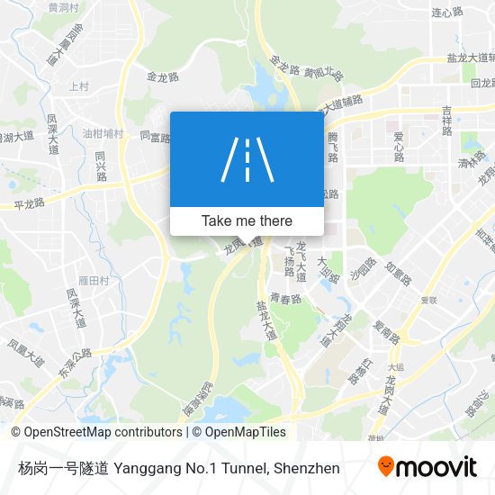 杨岗一号隧道 Yanggang No.1 Tunnel map
