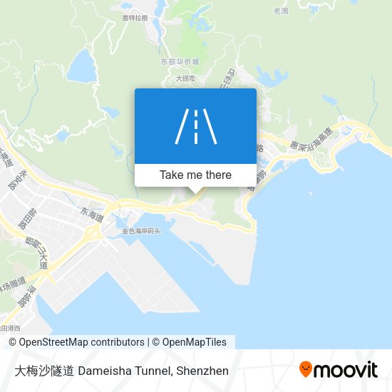 大梅沙隧道 Dameisha Tunnel map