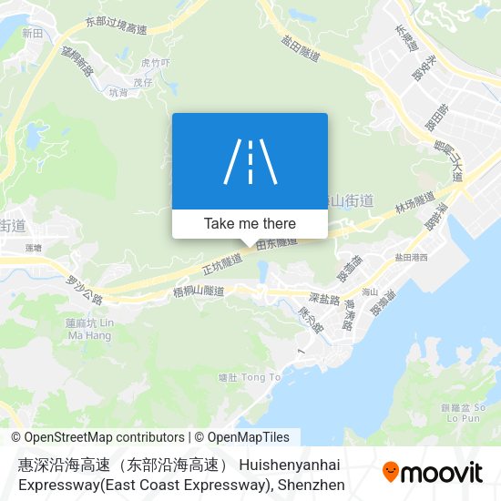 惠深沿海高速（东部沿海高速） Huishenyanhai Expressway(East Coast Expressway) map