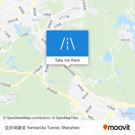 盐田坳隧道 Yantian'Ao Tunnel map