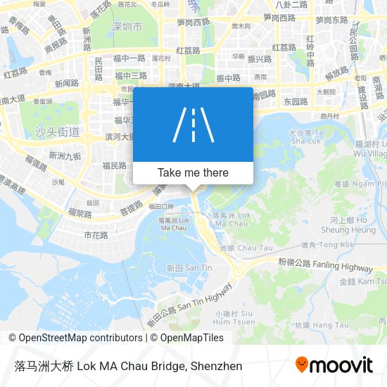 落马洲大桥 Lok MA Chau Bridge map