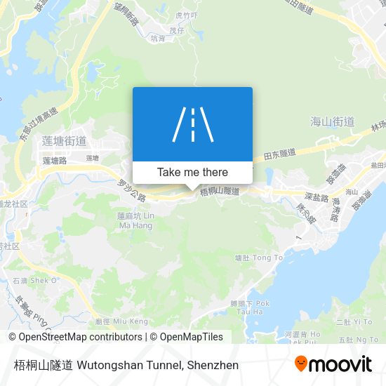 梧桐山隧道 Wutongshan Tunnel map