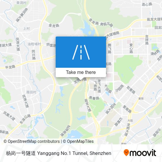杨岗一号隧道 Yanggang No.1 Tunnel map