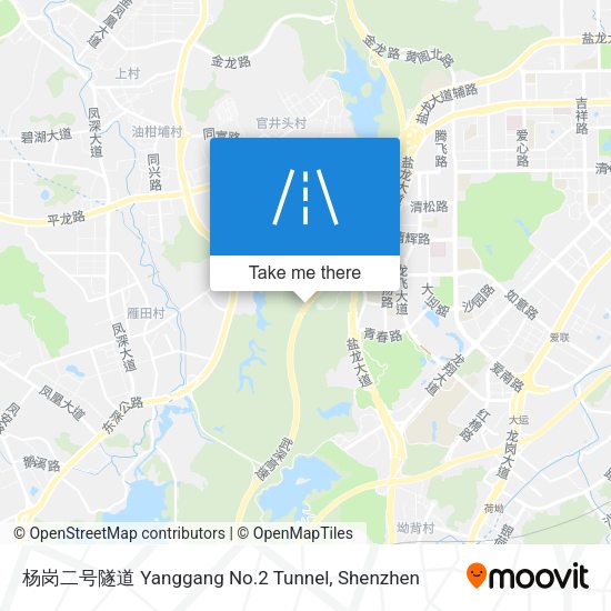 杨岗二号隧道 Yanggang No.2 Tunnel map