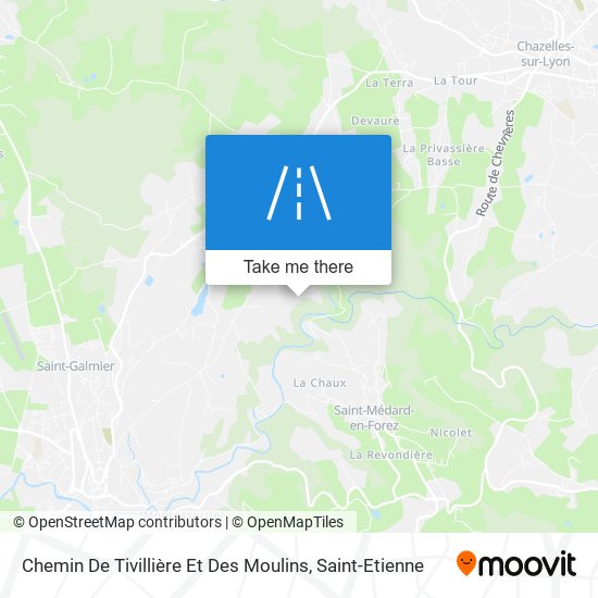 Mapa Chemin De Tivillière Et Des Moulins