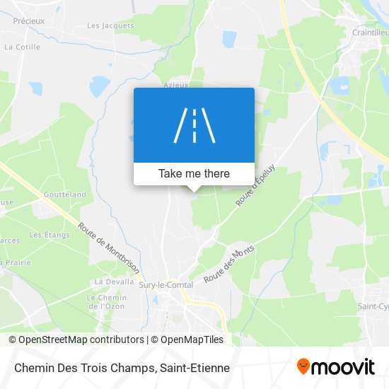 Chemin Des Trois Champs map