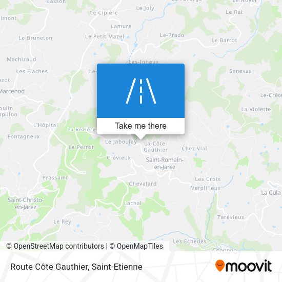 Route Côte Gauthier map