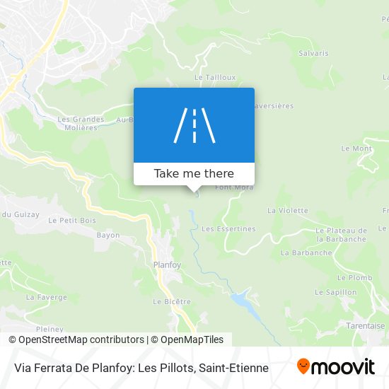 Mapa Via Ferrata De Planfoy: Les Pillots