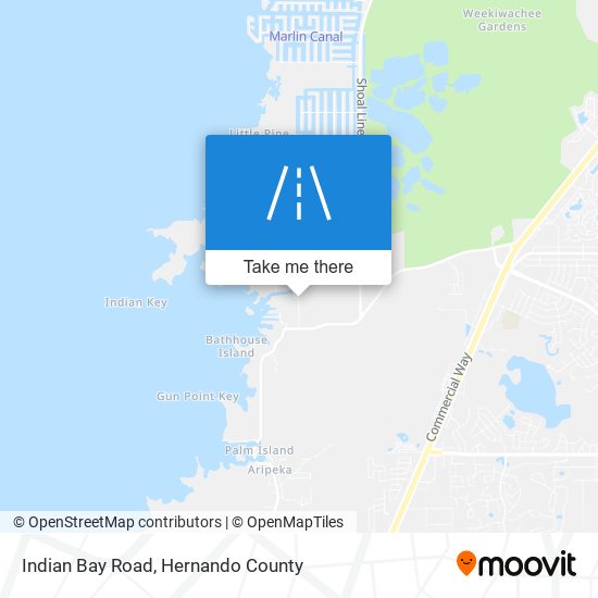 Indian Bay Road map