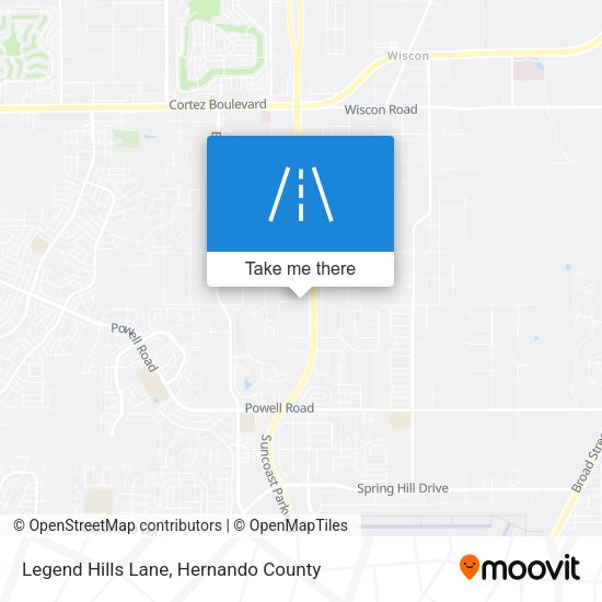 Legend Hills Lane map