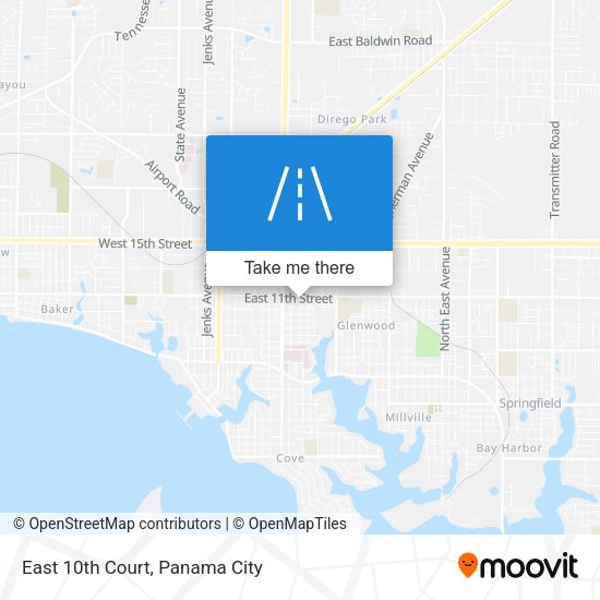 East 10th Court map