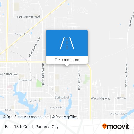 East 13th Court map
