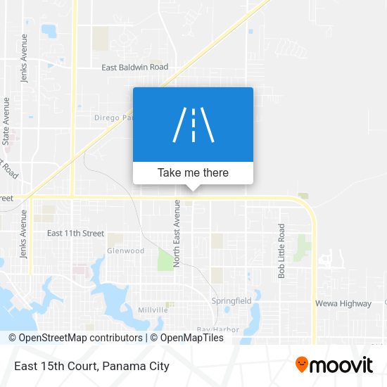 East 15th Court map
