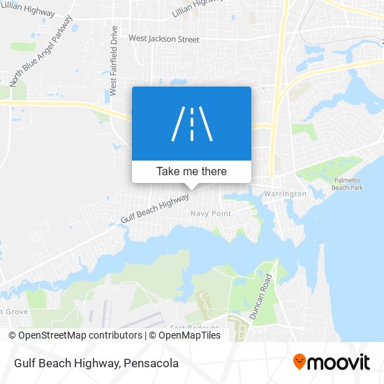 Gulf Beach Highway map