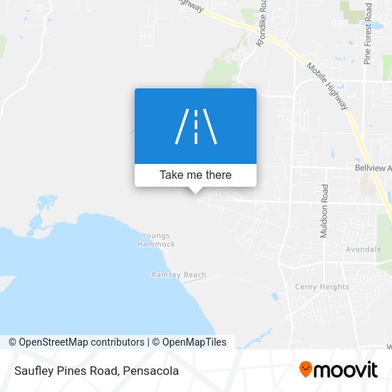 Saufley Pines Road map