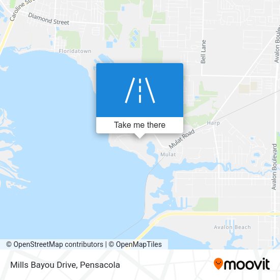 Mills Bayou Drive map