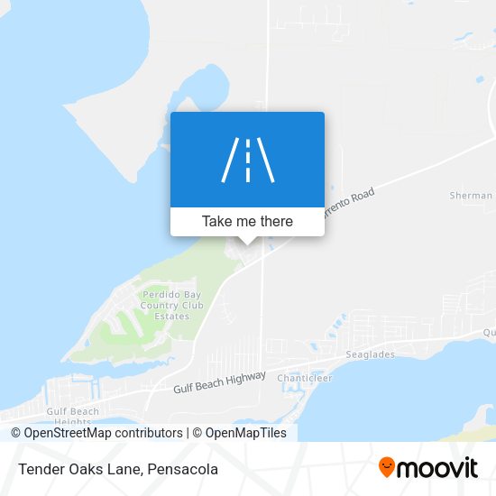 Tender Oaks Lane map