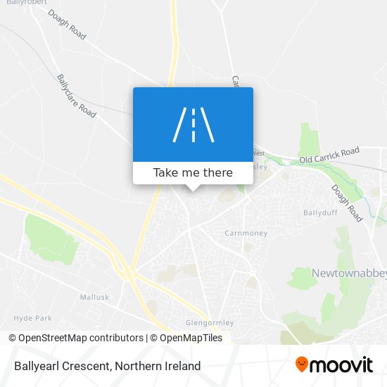 Ballyearl Crescent map