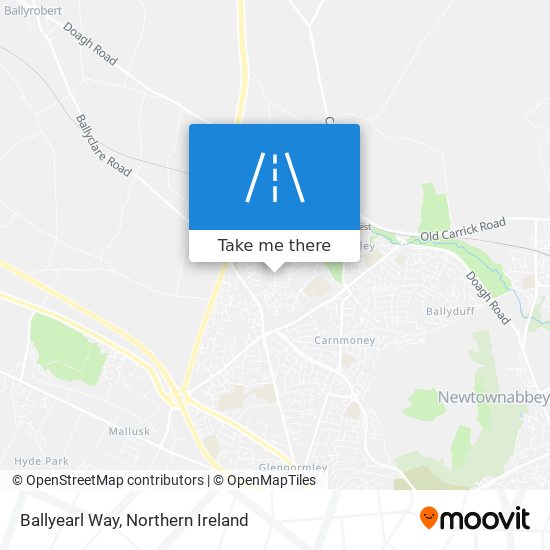 Ballyearl Way map