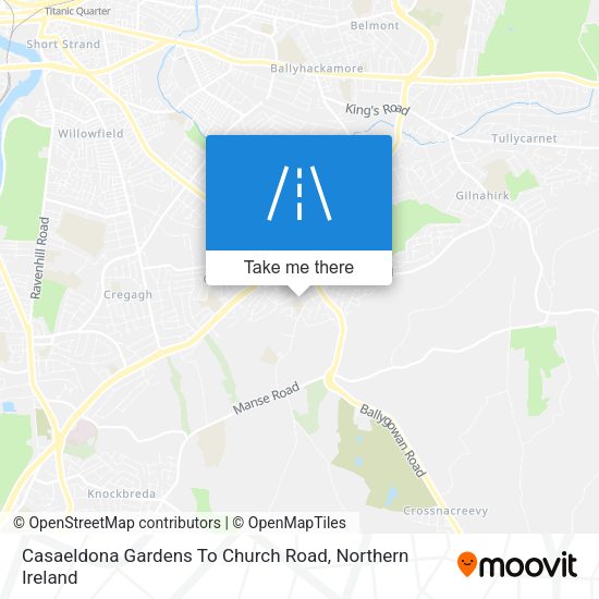Casaeldona Gardens To Church Road map