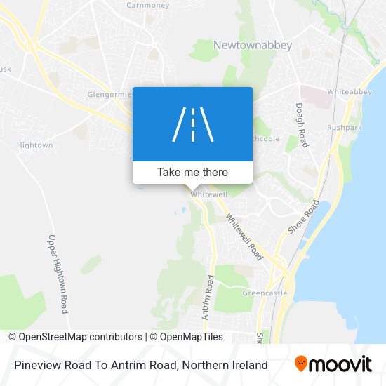 Pineview Road To Antrim Road map