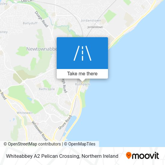Whiteabbey A2 Pelican Crossing map