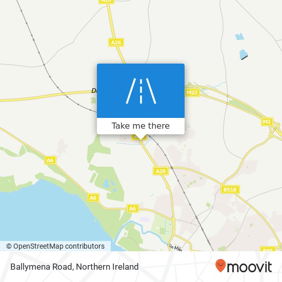 Ballymena Road map