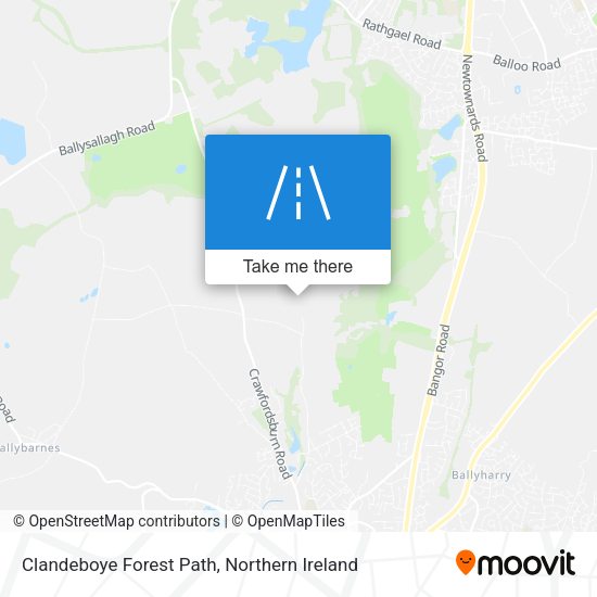 Clandeboye Forest Path map