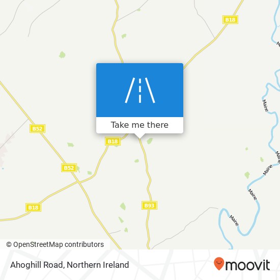 Ahoghill Road map