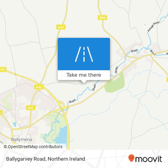 Ballygarvey Road map