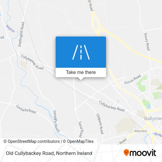 Old Cullybackey Road map