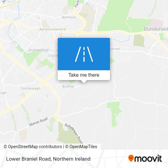 Lower Braniel Road map