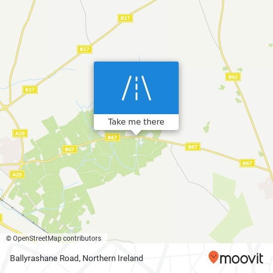 Ballyrashane Road map