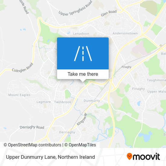 Upper Dunmurry Lane map