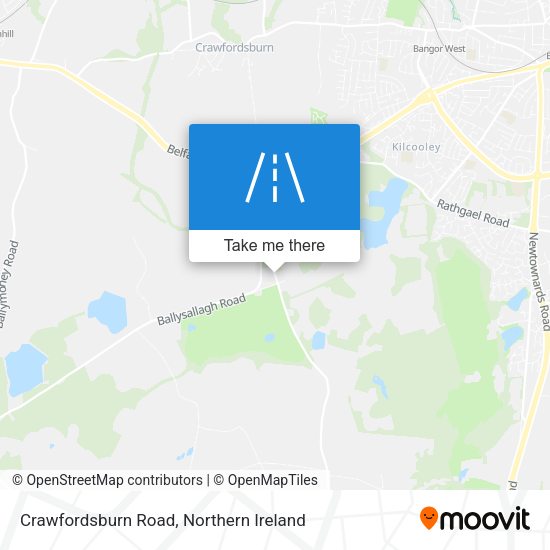 Crawfordsburn Road map