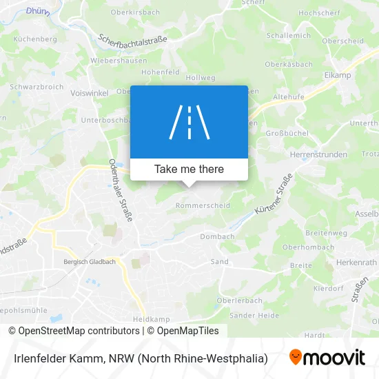 Irlenfelder Kamm map