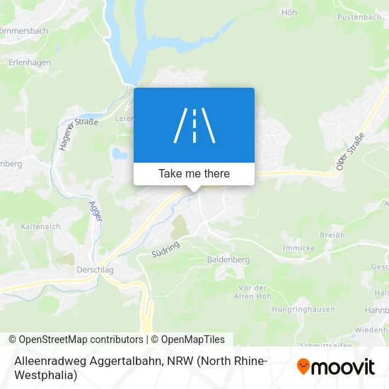 Карта Alleenradweg Aggertalbahn