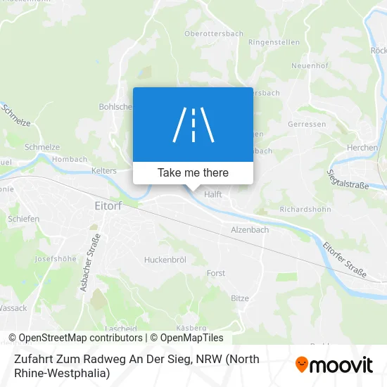 Карта Zufahrt Zum Radweg An Der Sieg